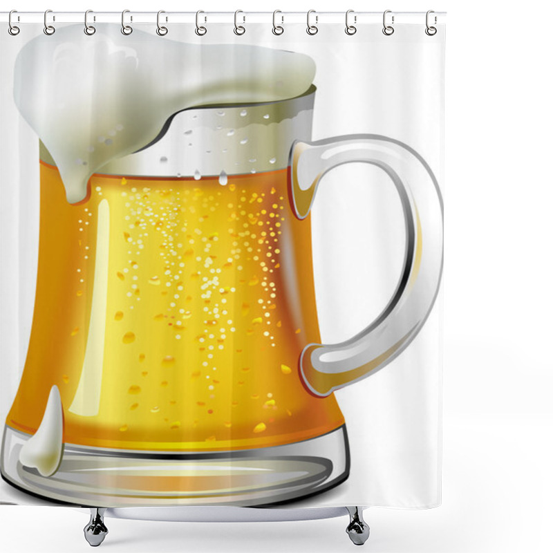 Personality  Mug Of Beer Shower Curtains