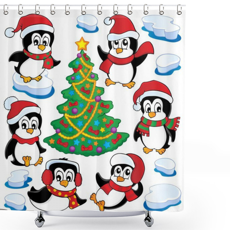 Personality  Cute Penguins Collection 4 Shower Curtains