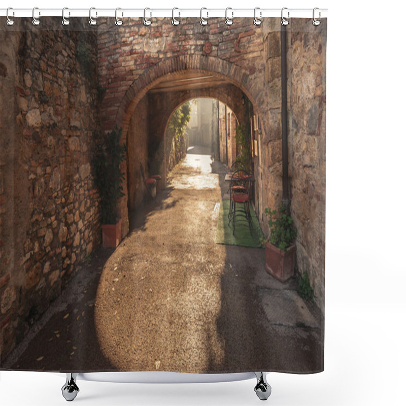 Personality  Unknown Streets In The Old Medieval Town In Italy Shower Curtains