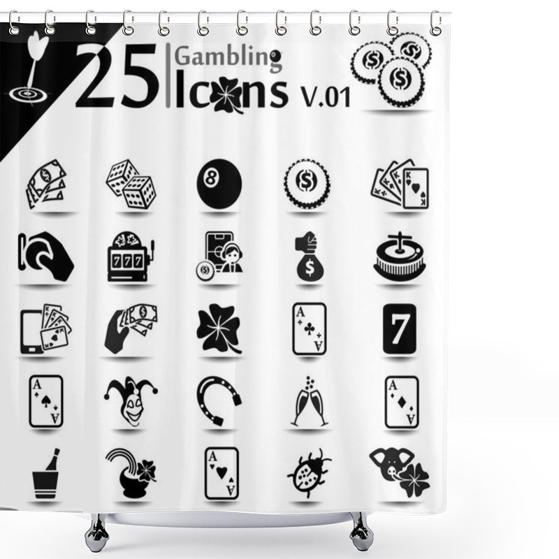 Personality  Gambling Icons V.01 Shower Curtains