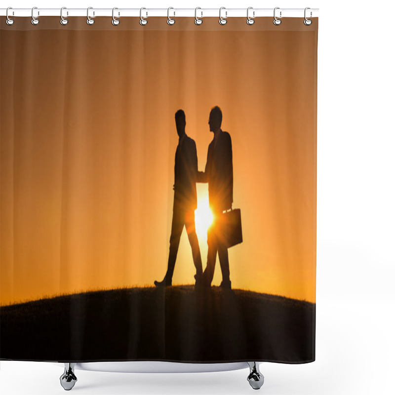 Personality  Two Businessmen Talking Shower Curtains