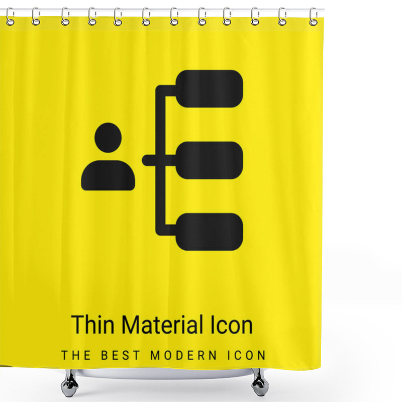 Personality  Boss Minimal Bright Yellow Material Icon Shower Curtains