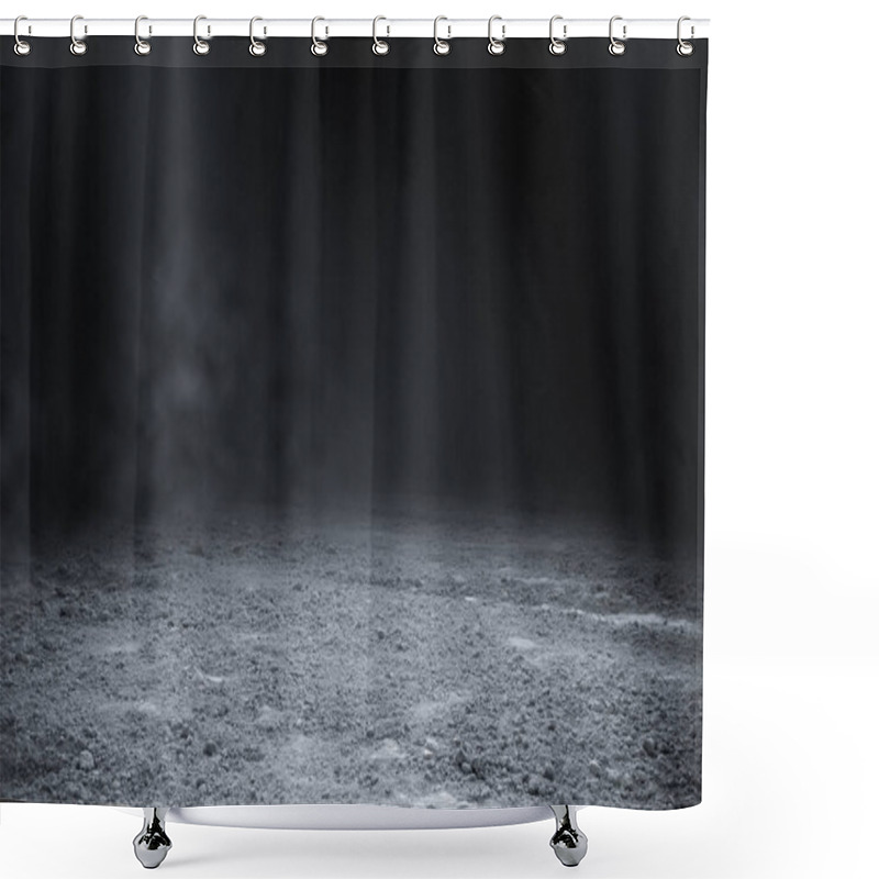 Personality  Empty Surface Of Ground Pattern With Black Backdrop Wallpaper. Shower Curtains