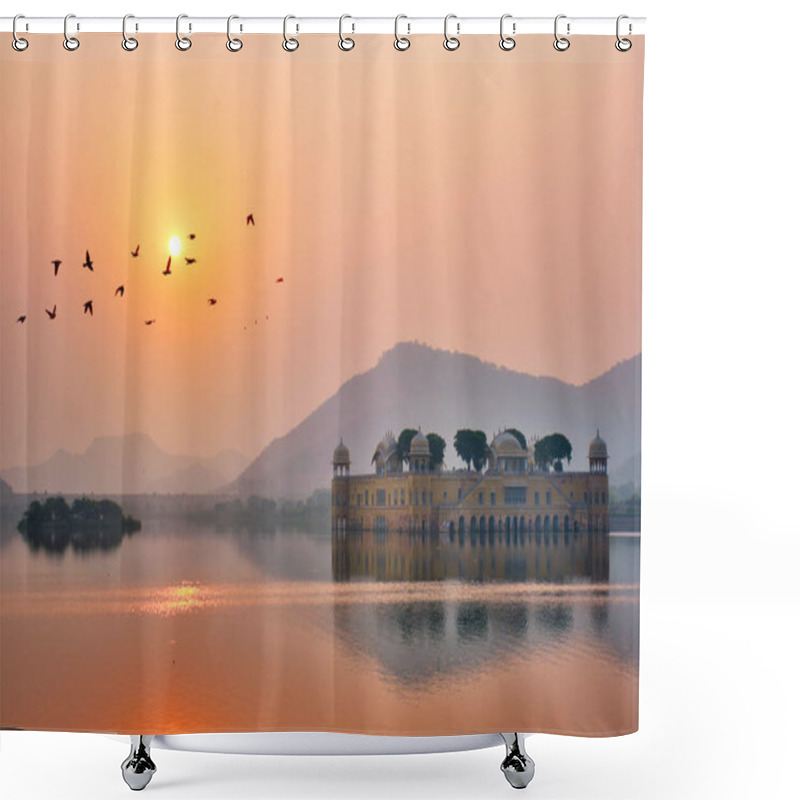 Personality  Tranquil Morning At Jal Mahal Water Palace At Sunrise In Jaipur. Rajasthan, India Shower Curtains