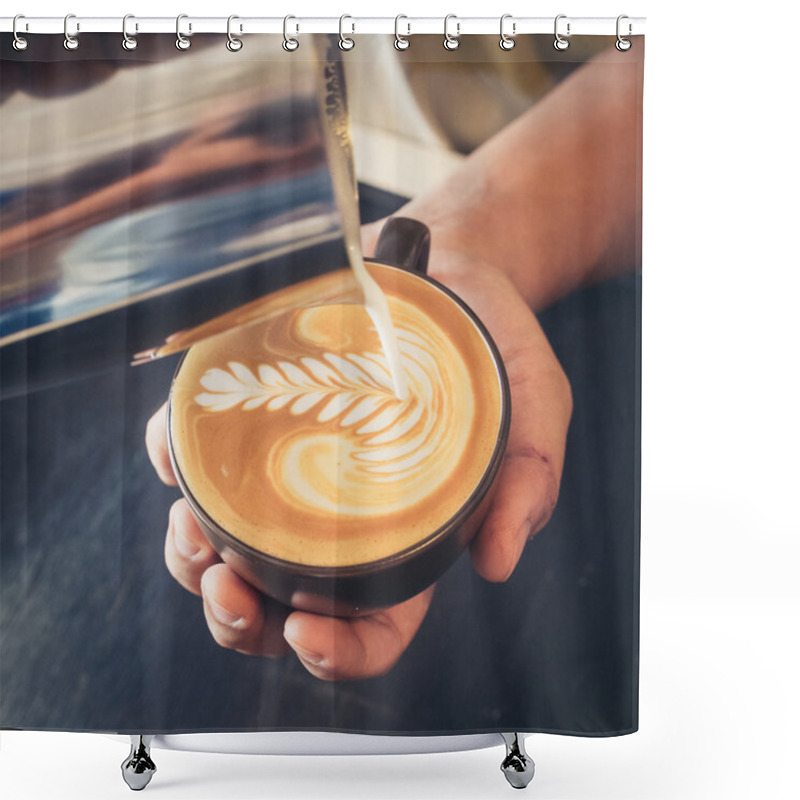 Personality  How To Make Latte Art Coffee  Shower Curtains