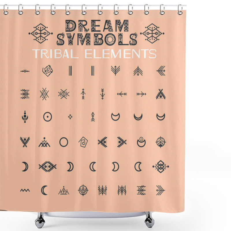 Personality  Tribal Alphabet And Ornaments. Shower Curtains