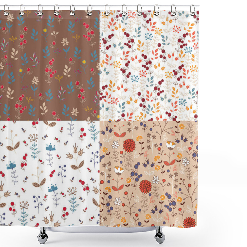 Personality  4 Seamless Pattern With Currant Shower Curtains