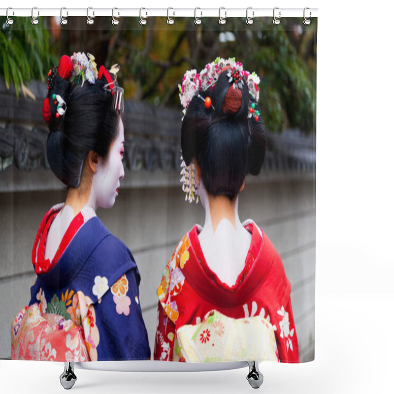 Personality  Apprentice Geisha, Maiko With Umbrella In Kyoto, Japan. Shower Curtains