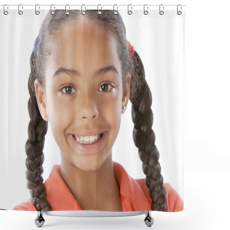 Personality  African American Smiling Little Girl Shower Curtains