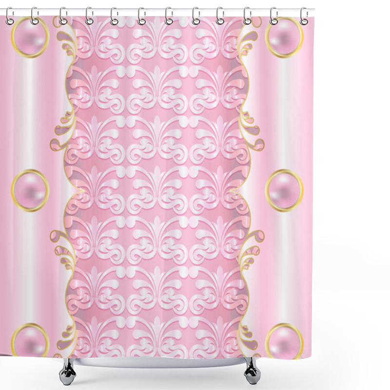 Personality  Pink With Pearls Shower Curtains