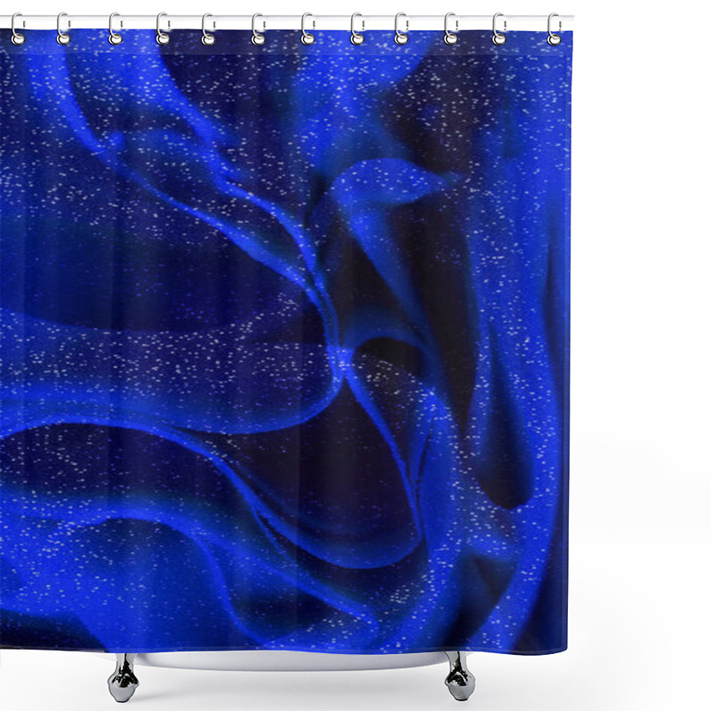 Personality  Minimalism.Abstract Blurred Phantom Blue Bokeh Background, Suitable For Product Presentation, Layout And Background. Abstract Space Phantom Blue Texture Background, Trend Color 2020 Shower Curtains