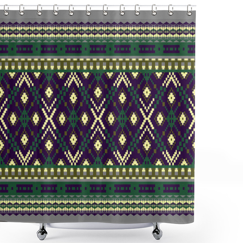 Personality  Ethnic Pattern Seamless, Geometric Design ,Aztec Embroidery Border Seamless Patterns.ethnic Design,  Pattern Art Wallpaper Background, Design For Fabric, Curtain, Carpet ,geometry Seamless Pattern Shower Curtains