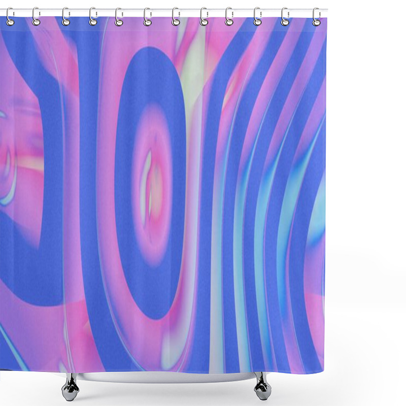 Personality  Abstract Flowing Shapes In Blue And Pink Gradient With Smooth Curves Shower Curtains