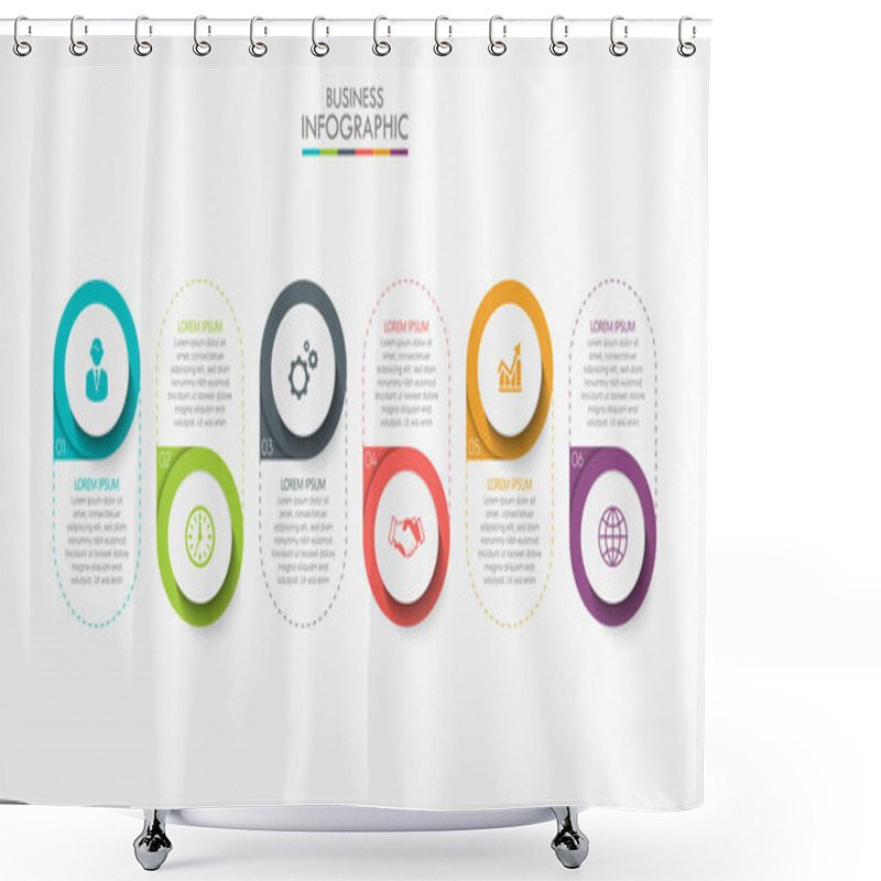 Personality  Business Data Visualization. Timeline Infographic Icons Designed For Abstract Background Template Milestone Element Modern Diagram Process Technology Digital Marketing Data Presentation Chart Vector Shower Curtains