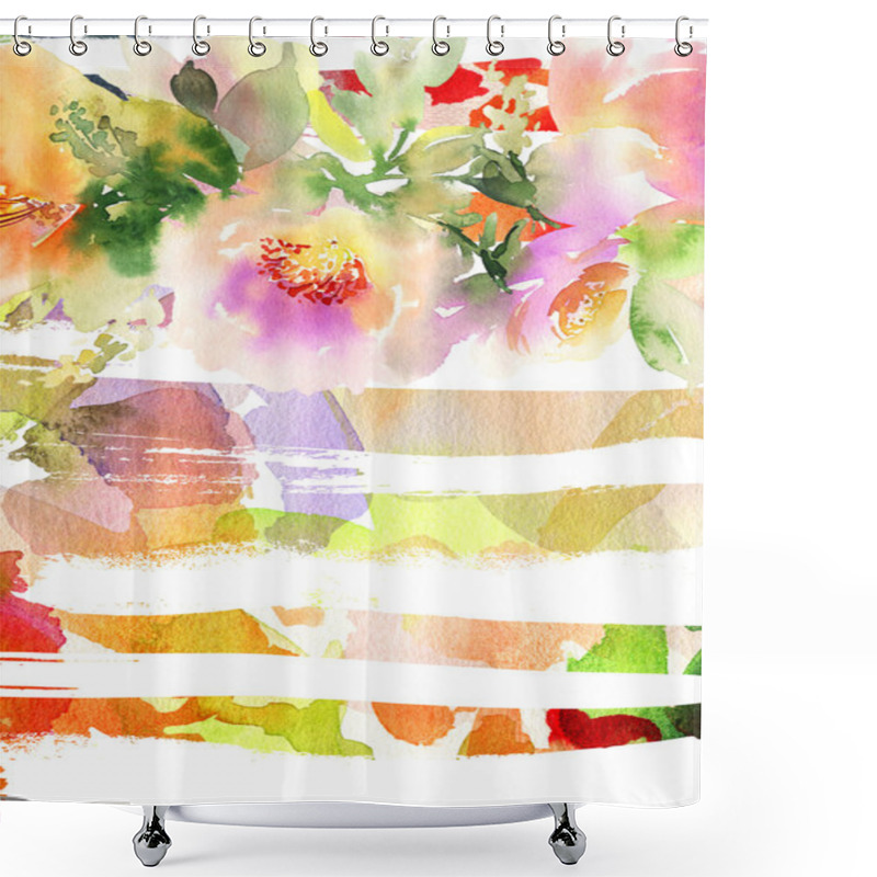 Personality  Greeting Card With Flowers. Shower Curtains