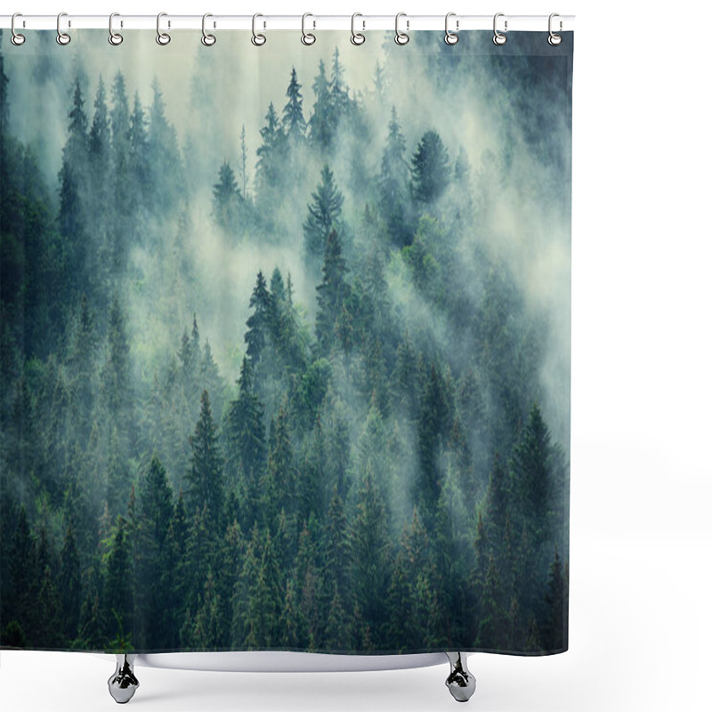 Personality  Misty Mountain Landscape Shower Curtains