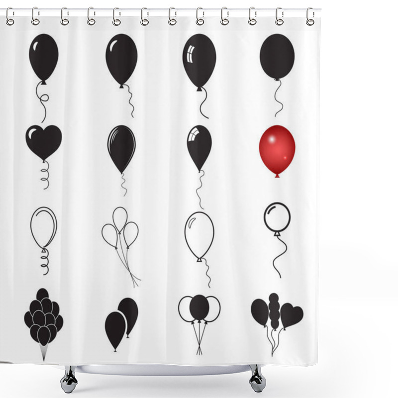 Personality  Balloon Icons. Vector Illustration Shower Curtains