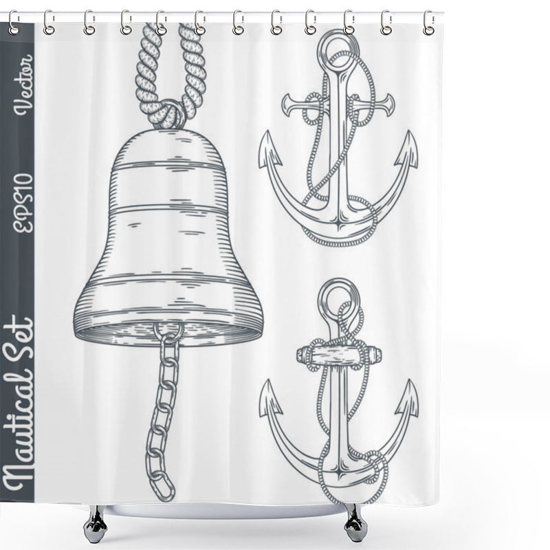 Personality  Hand Drawn Nautical Illustrations. Shower Curtains