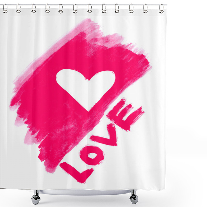 Personality  Abstract Love Symbol And Word ''love'' On White Background Shower Curtains