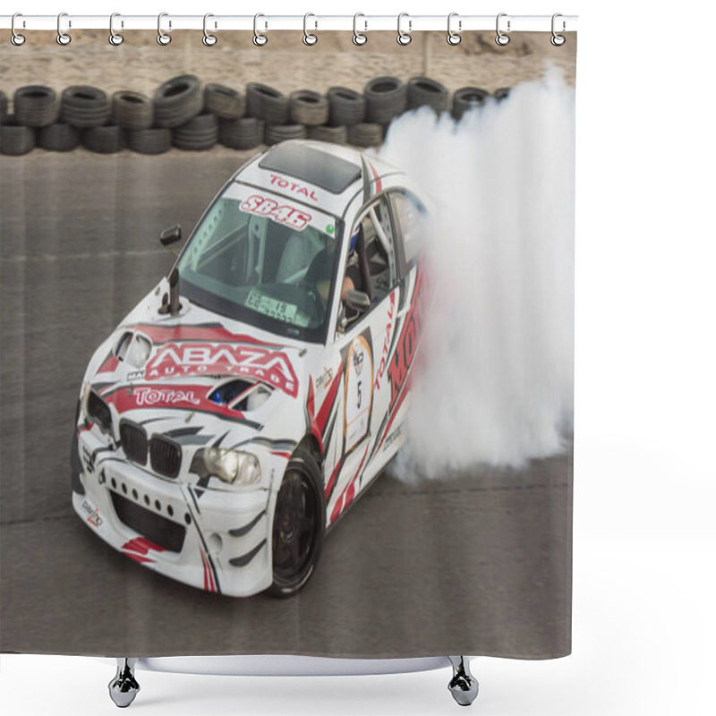 Personality  SAHL HASHEESH, EGYPT - OCTOBER 19TH 2018:  Sahl Hasheesh Motor Festival Of Egypt On October 19th 2018 In Sahl Hashessh, Egypt. The First Day Of The Drifting Competition Shower Curtains