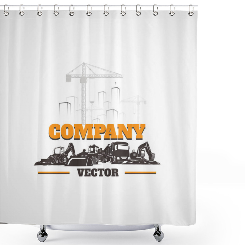 Personality  Construction Machinery And Buildings. Shower Curtains