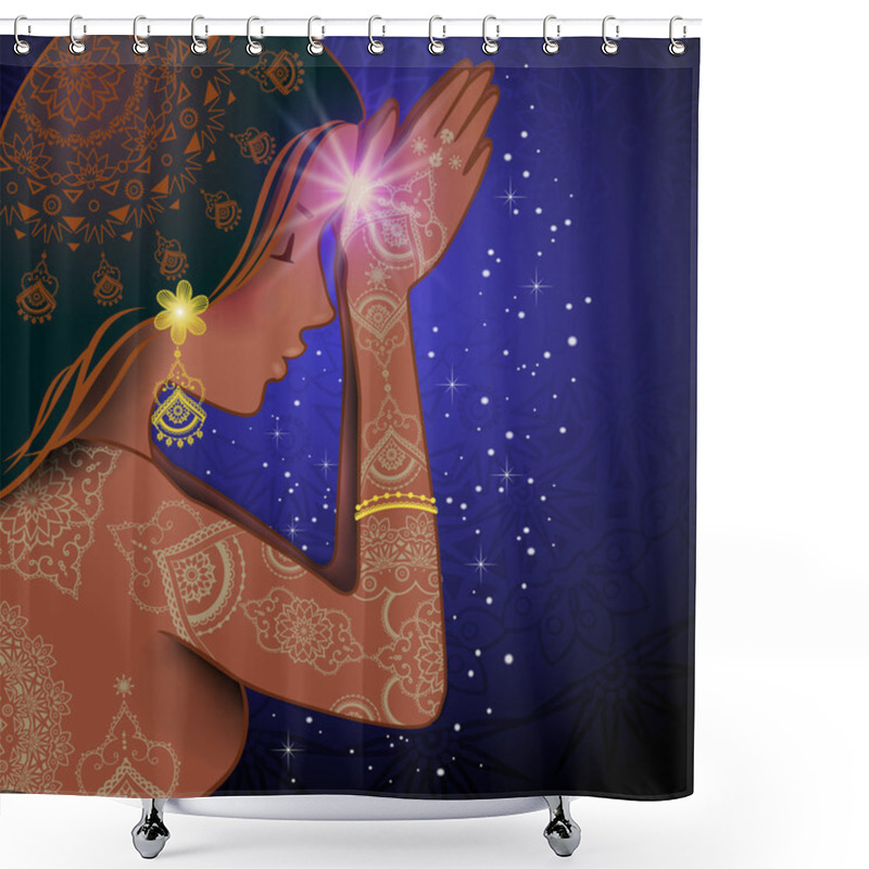 Personality  Namaste Woman Decorated Shower Curtains