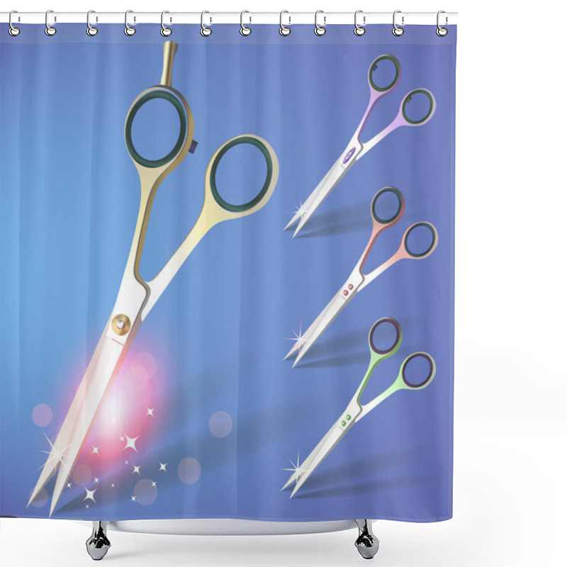 Personality  Scissors Vector Set Vector Illustration  Shower Curtains