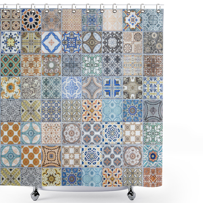 Personality  Ceramic Tiles Patterns From Portugal. Shower Curtains