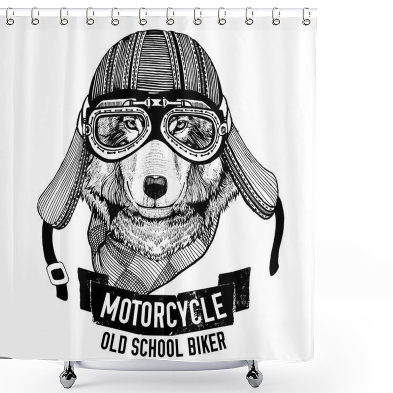 Personality  Wild WOLF For Motorcycle, Biker T-shirt Shower Curtains