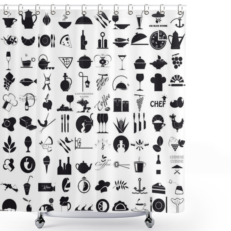 Personality  Icons For The Gastronomy Shower Curtains