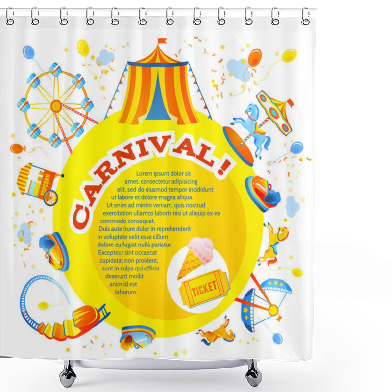 Personality  Amusement Park Design Shower Curtains