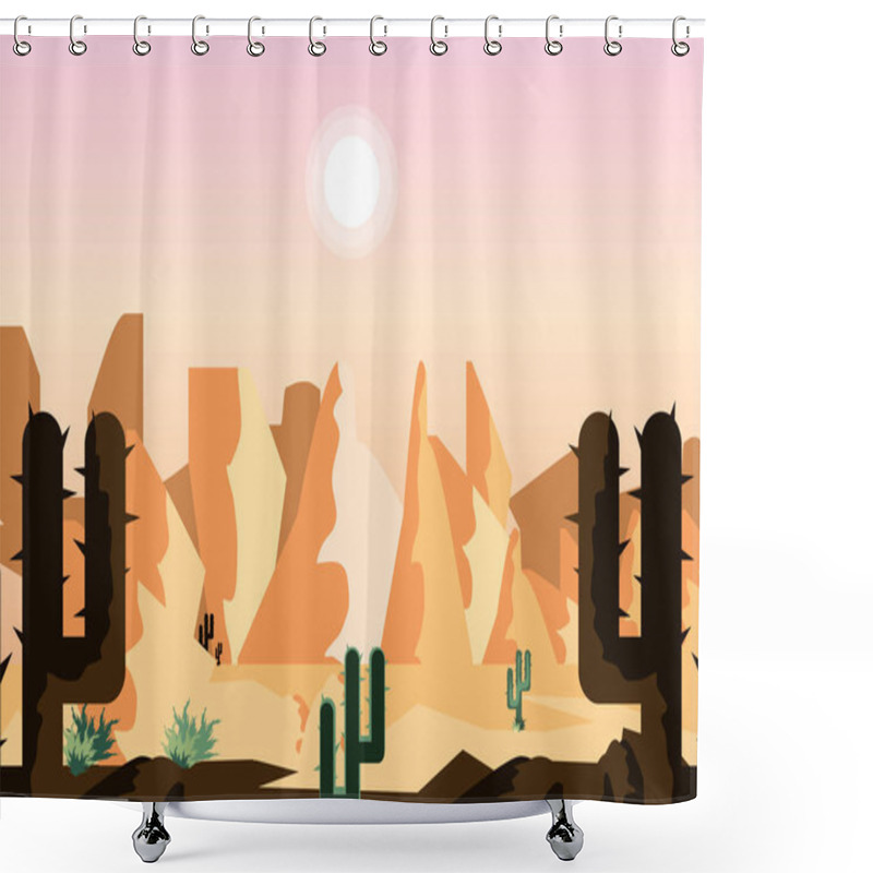 Personality  Desert Landscape Scene Nature Icon Shower Curtains