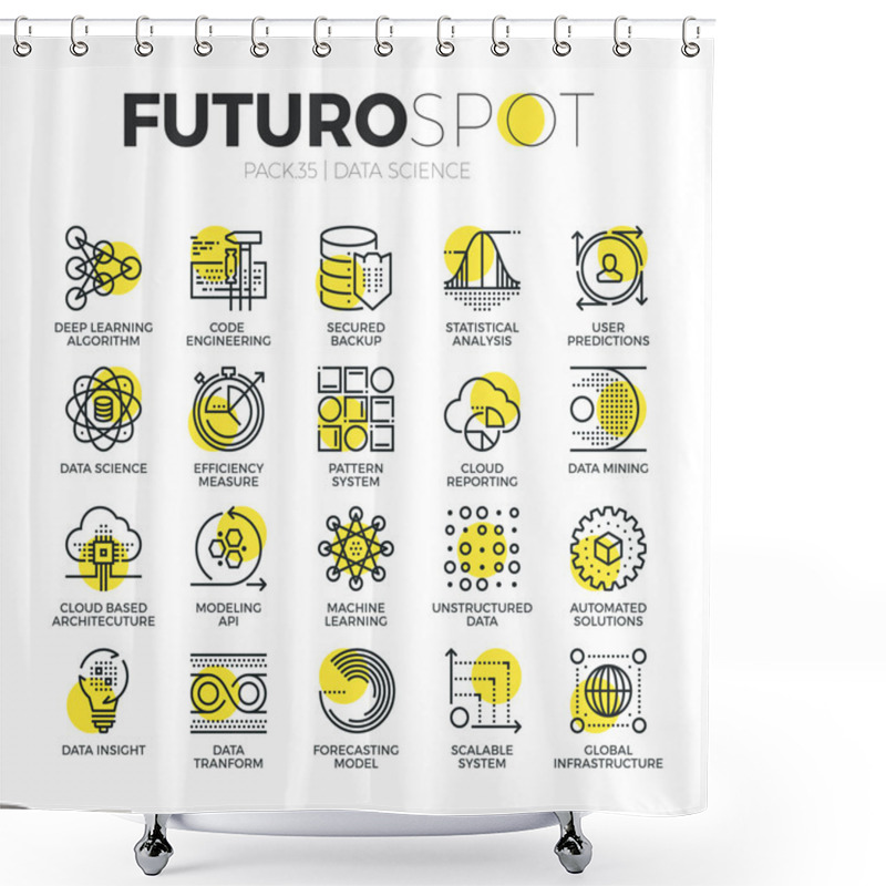 Personality  Data Science Futuro Spot Icons Shower Curtains