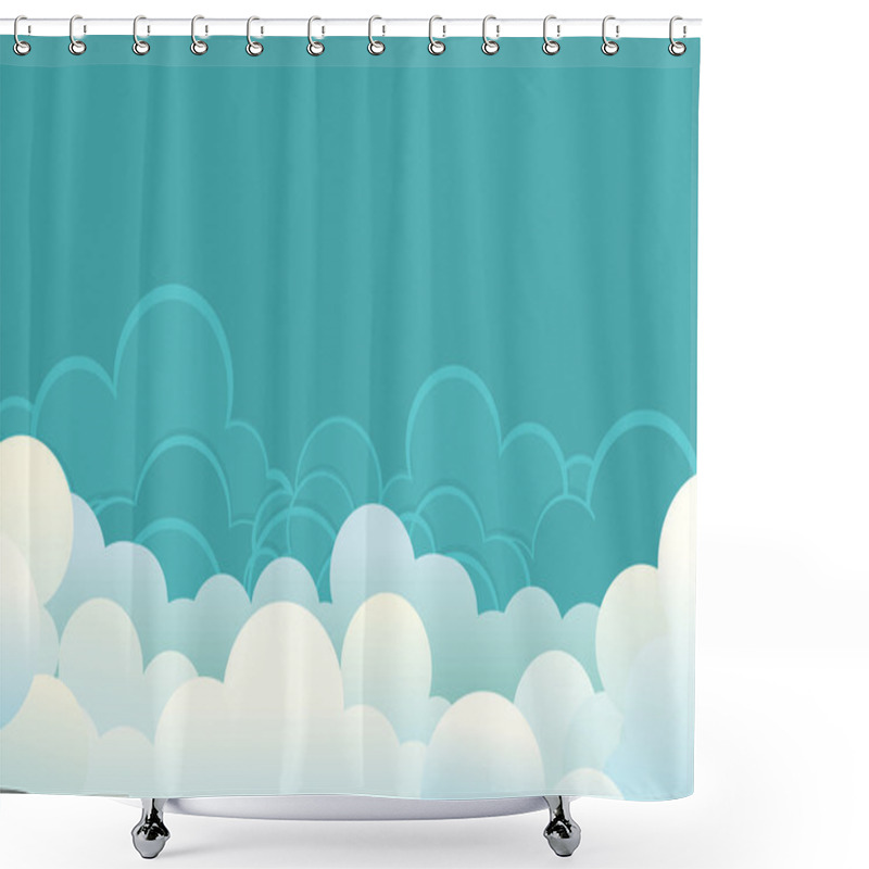 Personality  Clouds .Vector Image For Design Shower Curtains