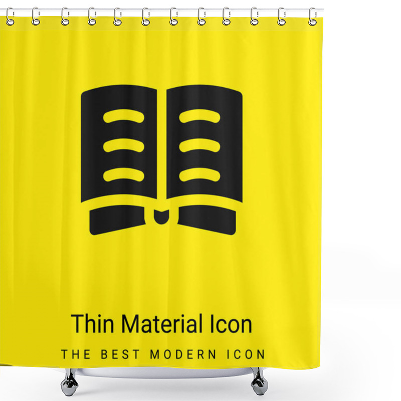 Personality  Book Minimal Bright Yellow Material Icon Shower Curtains