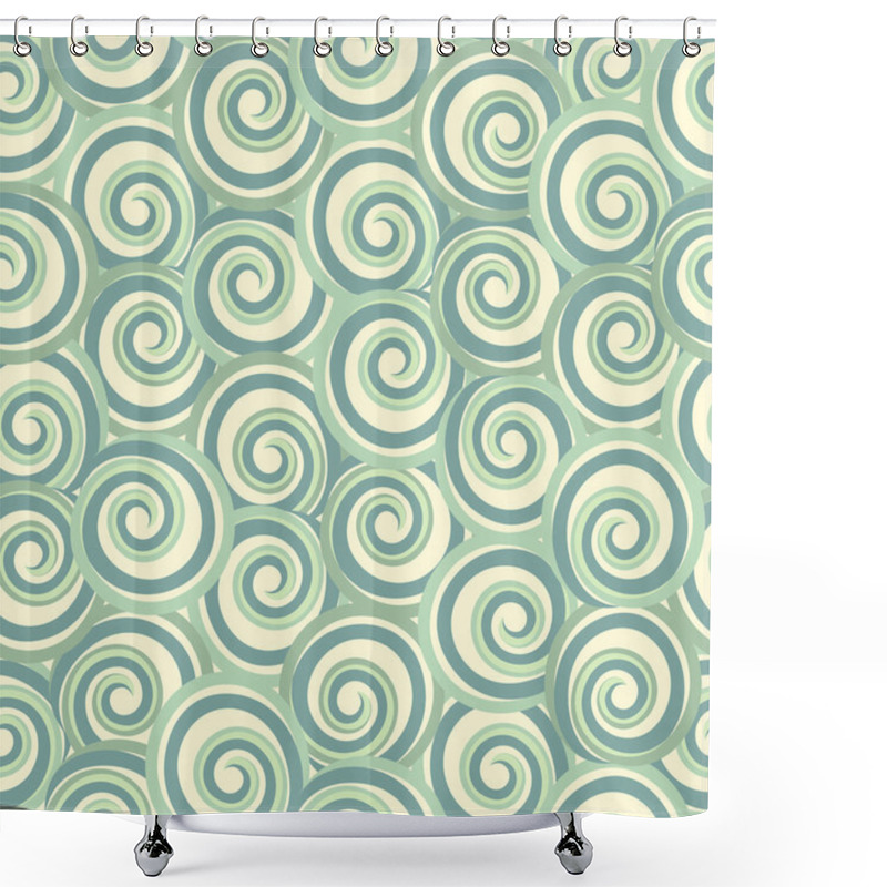 Personality  Green Abstract Seamless Pattern With Swirls Shower Curtains