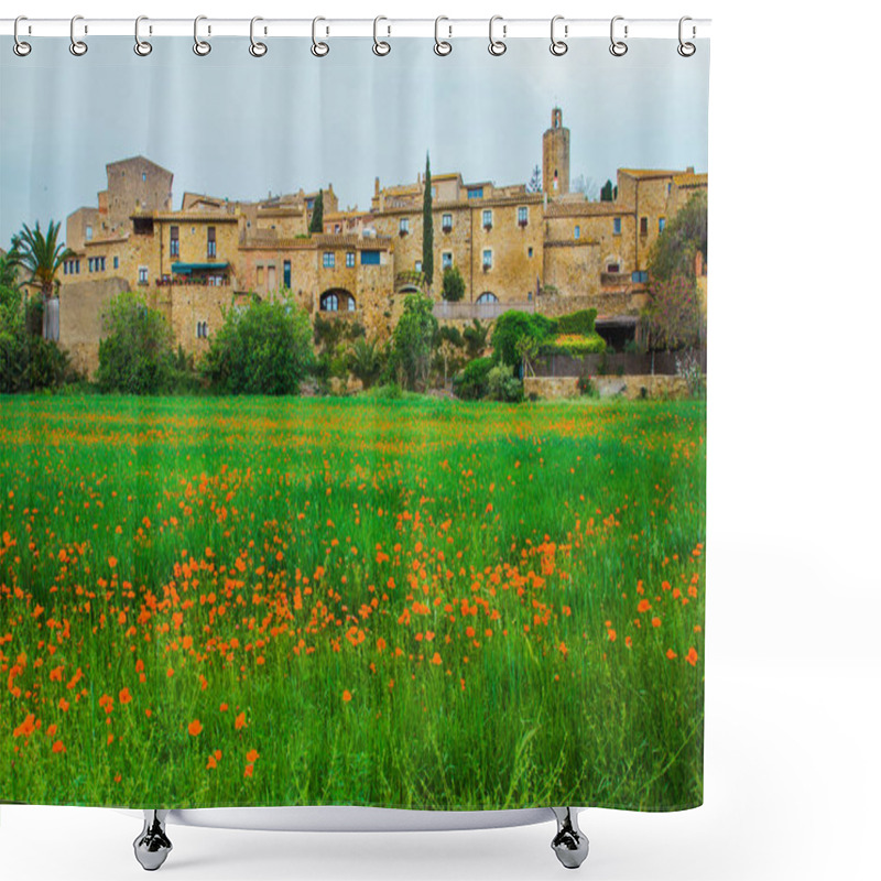 Personality  Old City Walls And Green Fields Shower Curtains