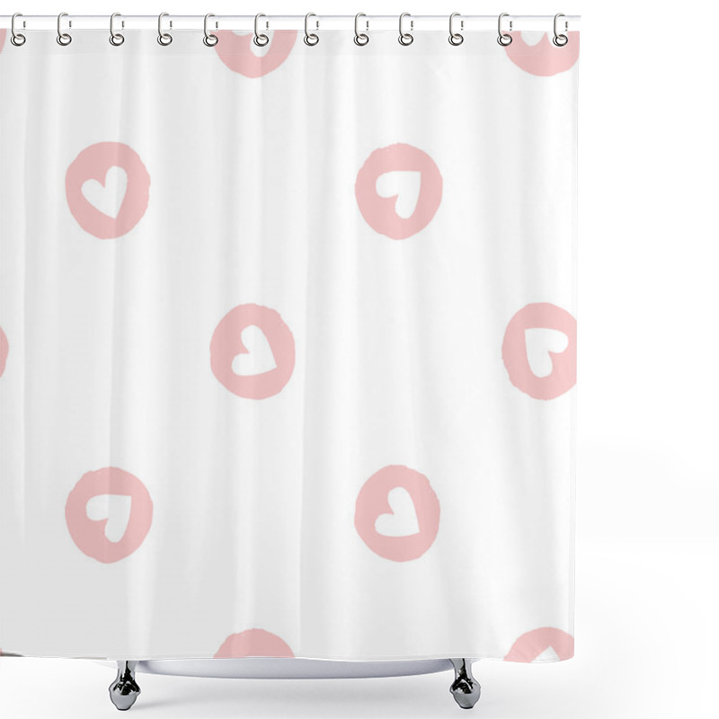 Personality  Seamless Pattern With Hearts Shower Curtains