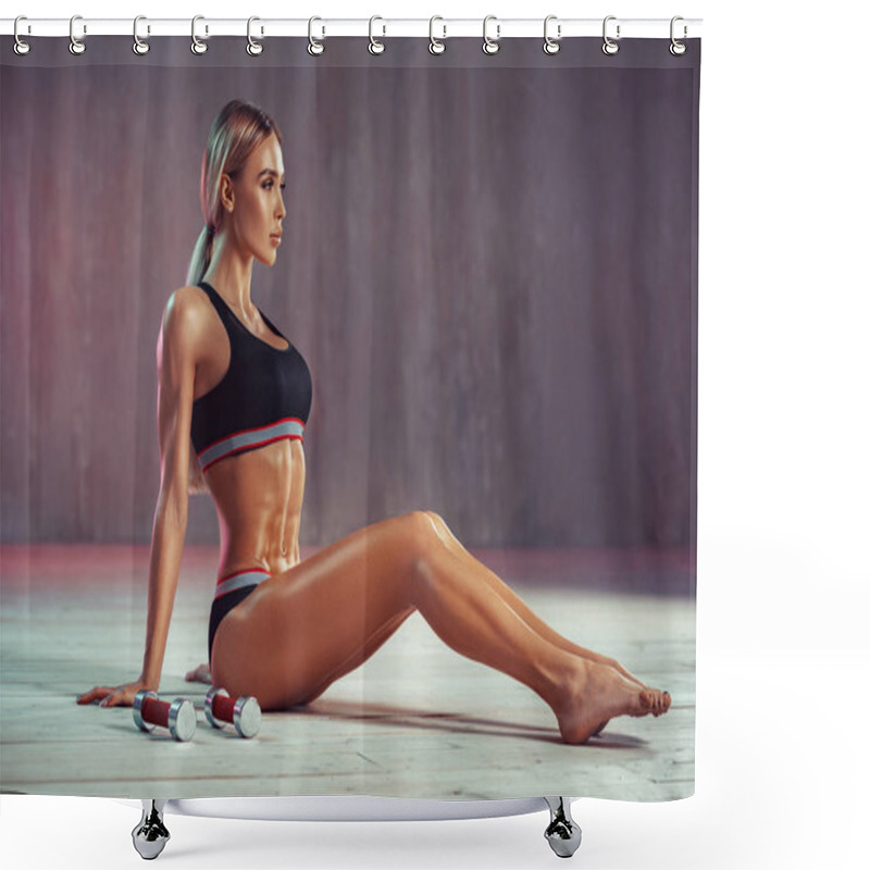 Personality  Sexy Fitness Woman Shower Curtains