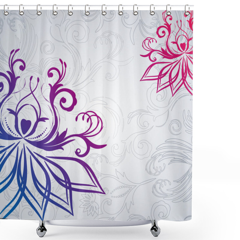 Personality  Abstract Floral Background With East Flowers. Shower Curtains