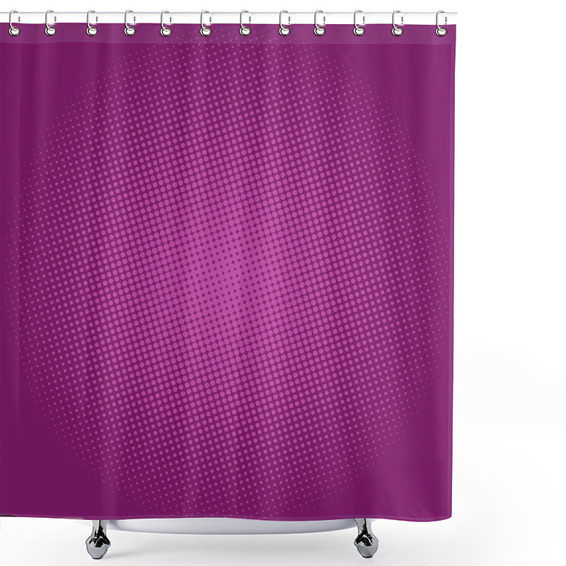 Personality  Dots On Purple Background, Pop Art Background Shower Curtains