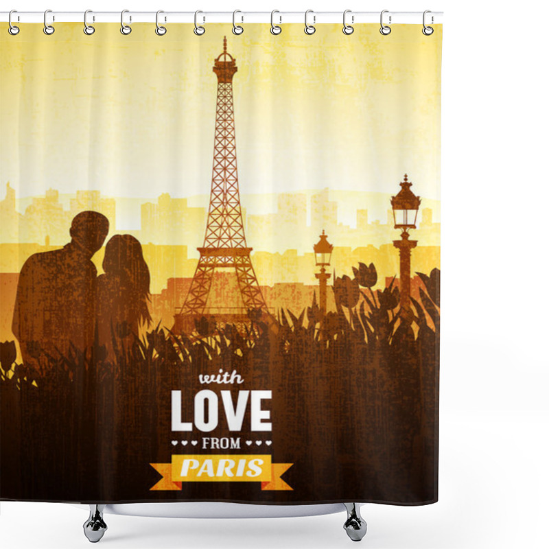 Personality  Poster With Views Of Paris Shower Curtains