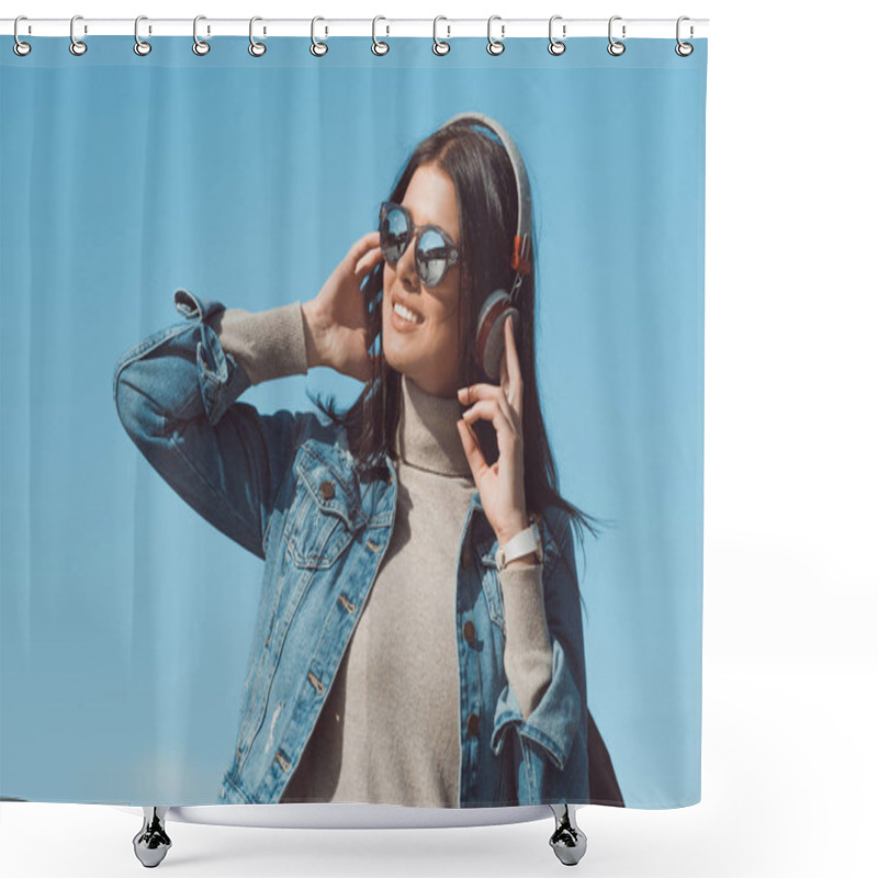 Personality  Headphones Shower Curtains