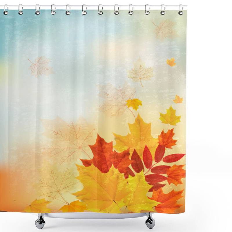 Personality  Abstract Retro Autumn Background For Your Design. Vector Shower Curtains