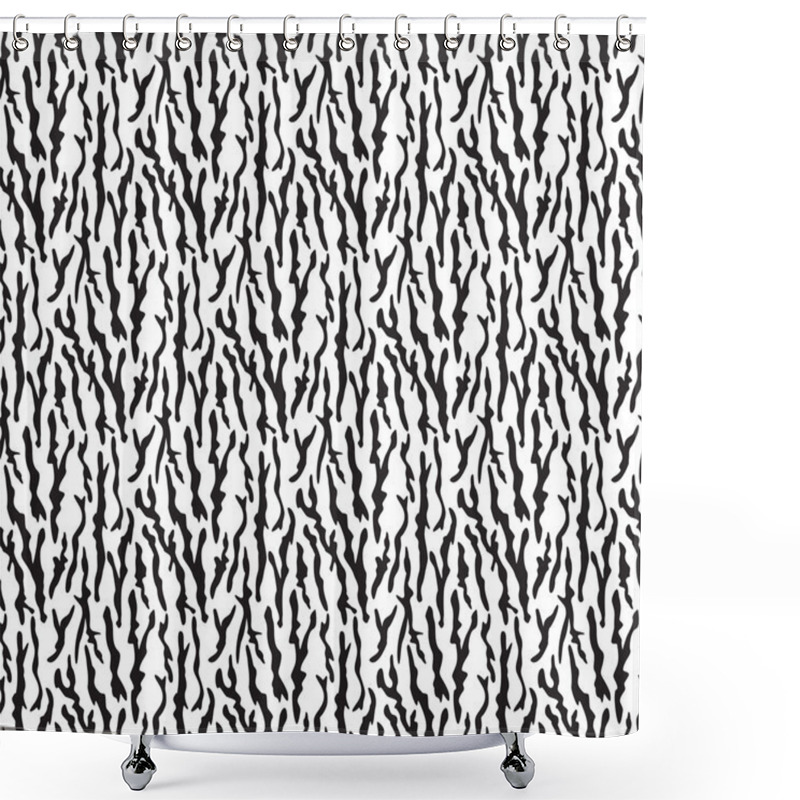 Personality  Seamless Zebra Pattern Black And White Vector Background Shower Curtains