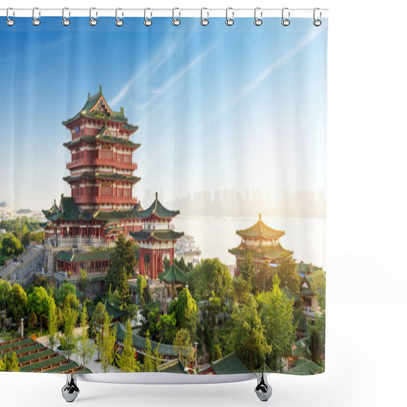 Personality  Chinese Classical Architecture Shower Curtains