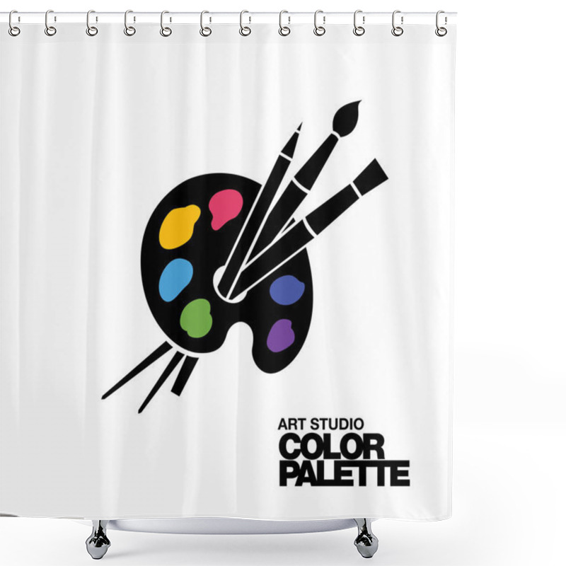 Personality  Art Palette Icon Shower Curtains