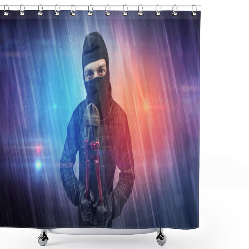 Personality  Burglar In Action. Shower Curtains