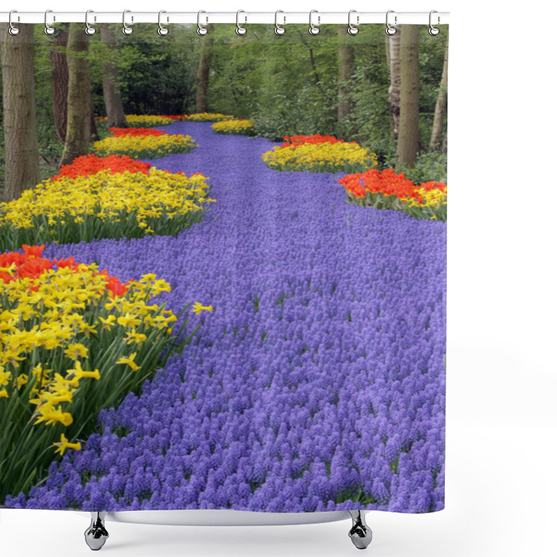 Personality  Flower Bed In Keukenhof Gardens Shower Curtains