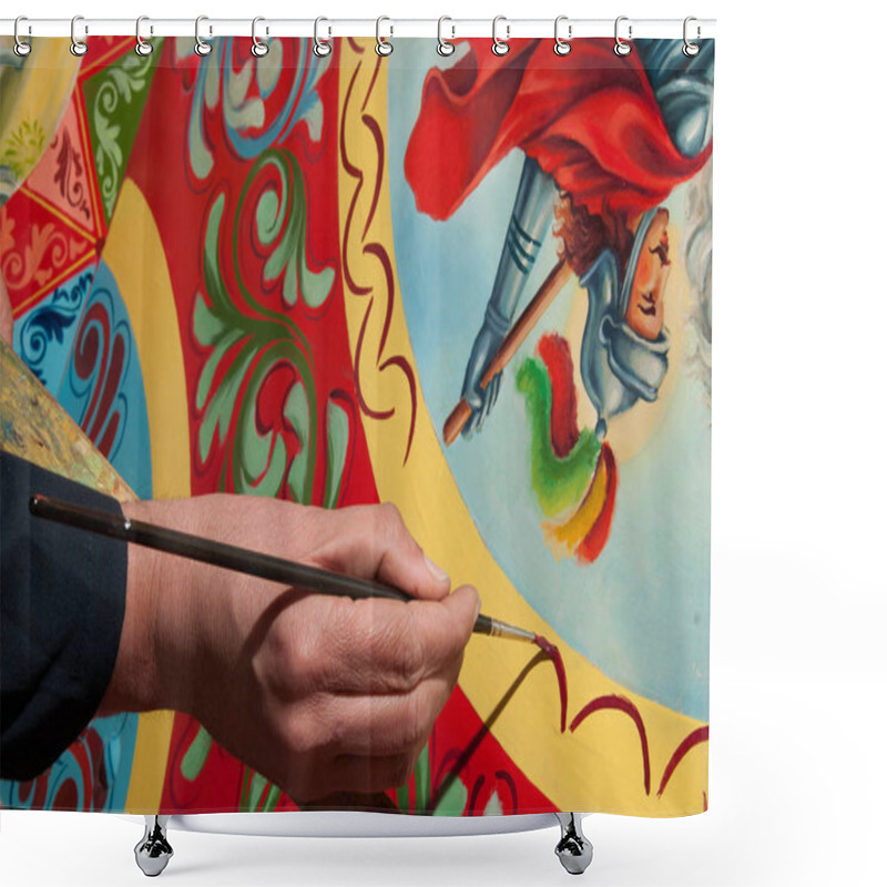 Personality  Sicilian Cart Painter Shower Curtains